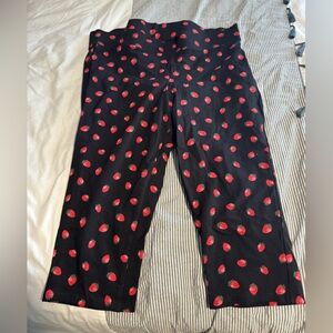 Black Torrid Leggings with Red Strawberry Print
